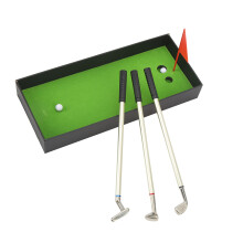 Golf-Schreibset mit Mini-Ball & Flag aus Zink & Aluminiumlegierung