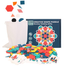 180 pcs Puzzle Games Wooden Geometry Games Jigsaw