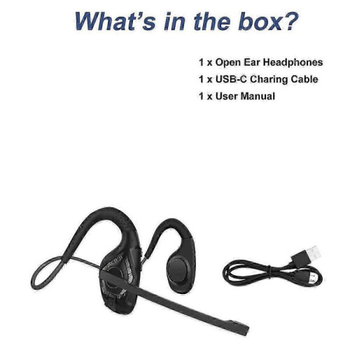 Bluetooth Headset with Microphone,Open Ear Headphones Wireless Noise Cancelling Headset for Office 1