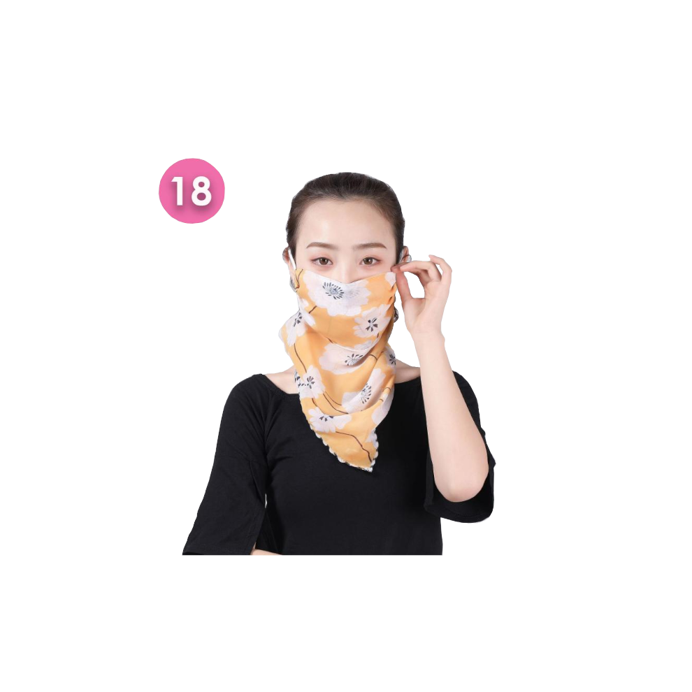 (18) Summer Masks Flower Printed Women's Large Neck Guard Sun-Protection Scarf-image-OPC-P8FK2HD-NEW