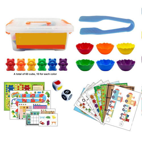 Kids Colorful Counting Bears Set Rainbow Bears