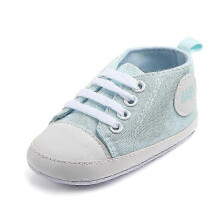 (14cm, light blue) Baby Shoes, & Star Solid Sneaker Cotton Soft Anti-slip Sole