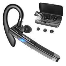 Trucker Wireless Headset Bluetooth 5.1 Earpiece Mic Dual Earbud Noise Cancelling Tw