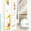 Cartoon Giraffe Monkey Height Measure Wall 3