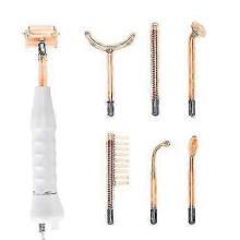 (Red Ray No Box) 7 Red Or Violet Ray Electrodes Glass Tube Wand Face Body Massage Acne Removal High Frequency Facial Skin Care Spa Beauty Device