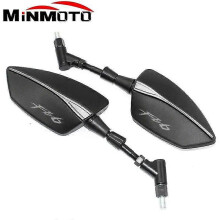 (Silver) For Yamaha Fz6 Fz-6 Fz6n Fz6s Fazer Aluminum Cnc Motorcycle Side Mirror Rearview Mirrors