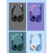 Katzenförmiges kabelloses Headset lila Bluetooth HiFi