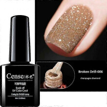 (Glitter  06) Nail Gel Polish Diamond Broken Glitter Shiny Disco Gel Clear UV LED Gel Red Phototherapy