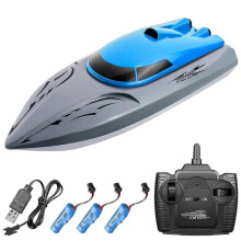 (blue 2 batteries,Blue)806 2.4G RC Boat Remote Control Boat 20KM/h Waterproof Toy High Speed RC Boat Racing Boat Gift for K