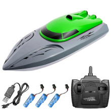 (blue 3 batteries,Green)806 2.4G RC Boat Remote Control Boat 20KM/h Waterproof Toy High Speed RC Boat Racing Boat Gift for K