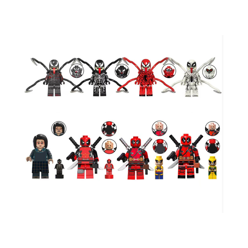 Gacloz Venom Deadpool Mini Figures 8Pcs Playsets Avengers Super Heroes Building Blocks Construction Set Kids Toy