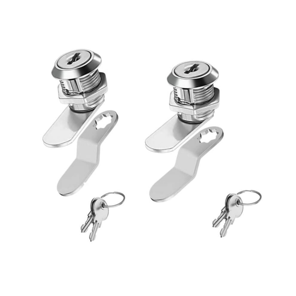 2Pcs Cabinet Cam Locks Keyed Alike 5/8 Inch Toolbox Lock Cabinet Desk Drawers Cam Lock Replacement For Trailer Rv Boxes Mailboxes 614537839028