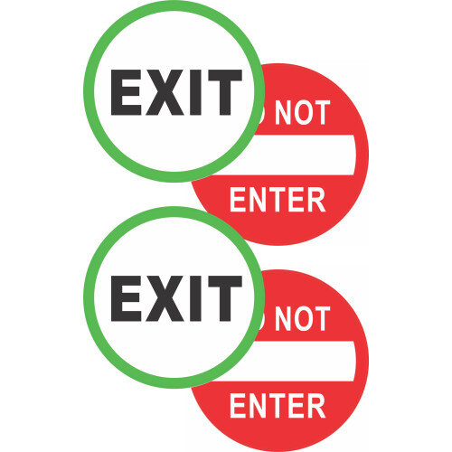 4 pcs Round EXIT and DO NOT ENTER Vinyl Door Decals, 5-inch ...
