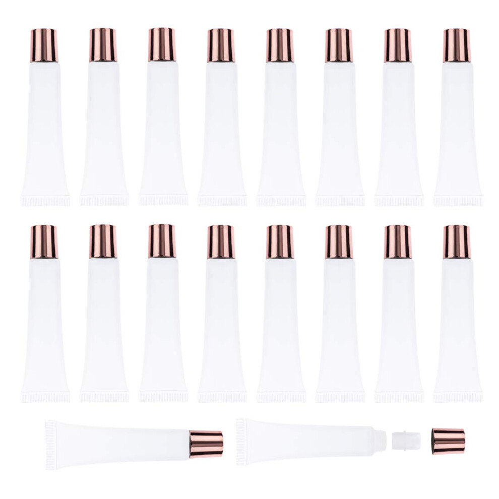 Ajltpa Silver,Gold,Clear 50Pcs 15Ml Lip Gloss Squeeze Tubes, Silver Lip Gloss Containers Empty, Refillable Soft Clear Tubes For Diy Lipgloss Balm Cosmetic (Silver)