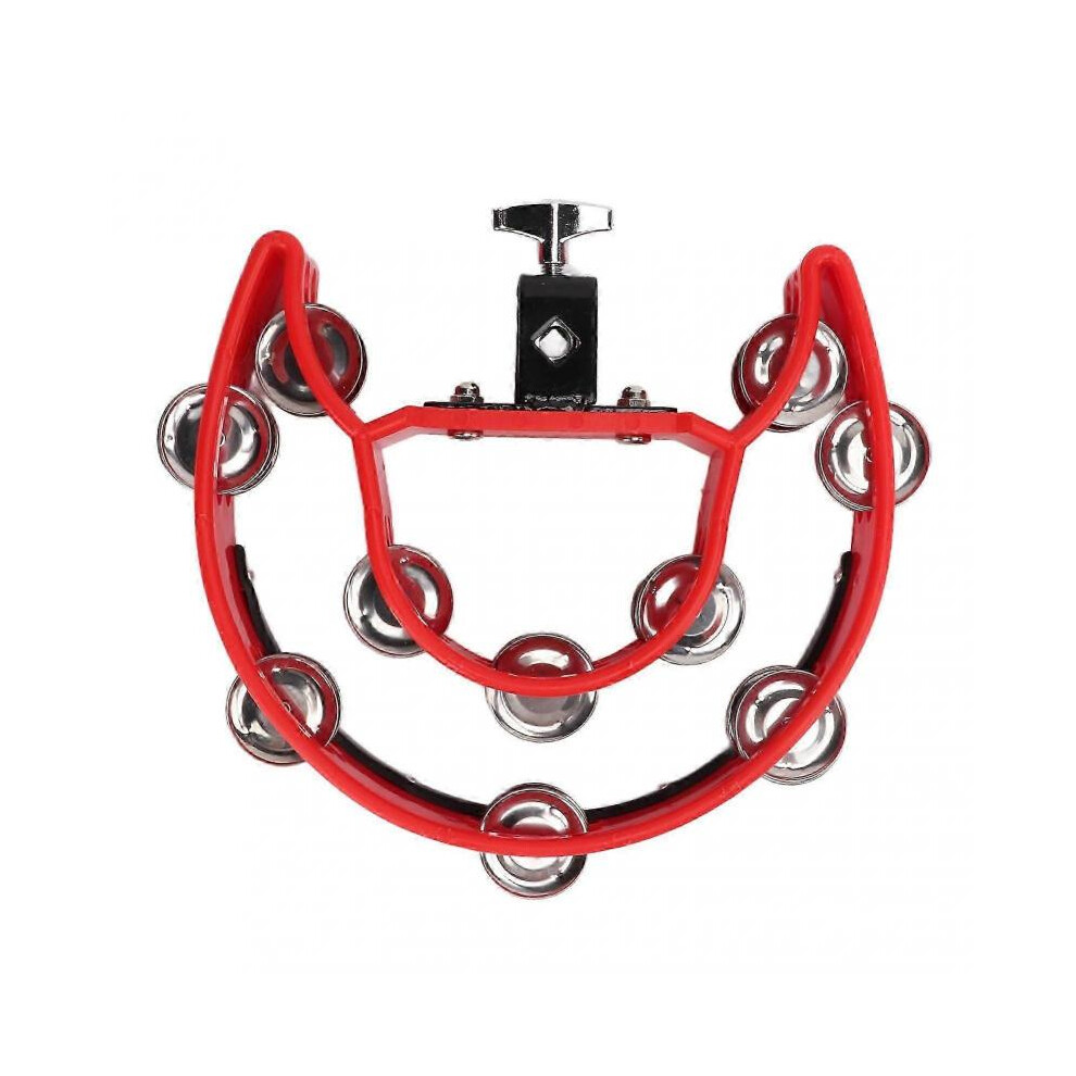 Hand Tambourine Double Row Metal Jingles Handheld Percussion Drum Instrument for Kids