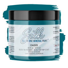 All-in-One Mineral Paint | Dixie Belle Silk | Oasis (16oz) | Dark Teal All-in-One Water Based Primer + Topcoat | Durable Furniture Paint | Low Re