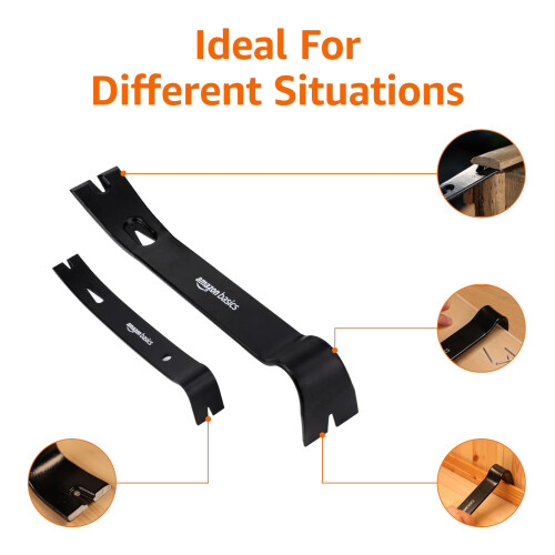 Amazon Amazon Basics Pry Bar/Nail Puller Set, 4 count (Pack of 1), Black 2