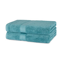 Amazon Basics Fade-Resistant 100% Cotton Bath Towel 2 Pack 30x54 Teal Green