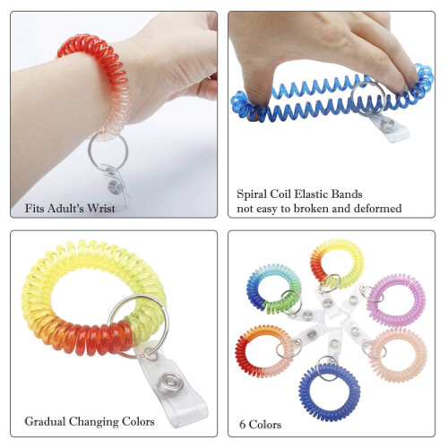 BIHRTC Pacote de 6 Pulseiras Espirais Coloridas para Trabalho e Lazer 2