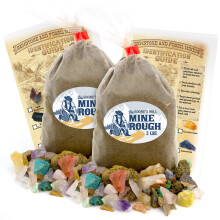 Boones Mill Gemstone PayDirt | 3 pund taske 2-tæller | Perle minedrift ru stenblanding | Rock Fossil ID Guide