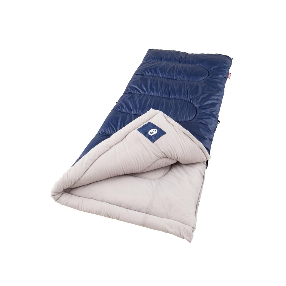 Coleman Brazos 20F/30F Adult Sleeping Bag Cool-Weather Sleeping Bag With No-Snag Zipper & Stuff Sack Machine Washable 30F Pfas-Free