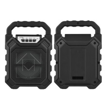 Wiederaufladbarer Bluetooth-Karaoke-Lautsprecher mit Mikrofon, 1200 mAh, 4" Horn, tragbar in Schwarz/Blau/Rot