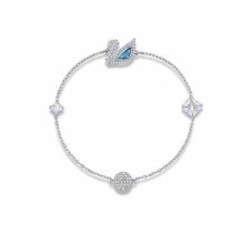 (Blue diamond swan bracelet) Pink swan magnetic clasp bracelet for women, Swarovski element crystal blue diamond swan bracelet