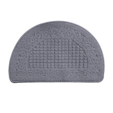 Halbkreis-Türmatte Grau 48x78cm Polyester Bodenmatte Staubfänger