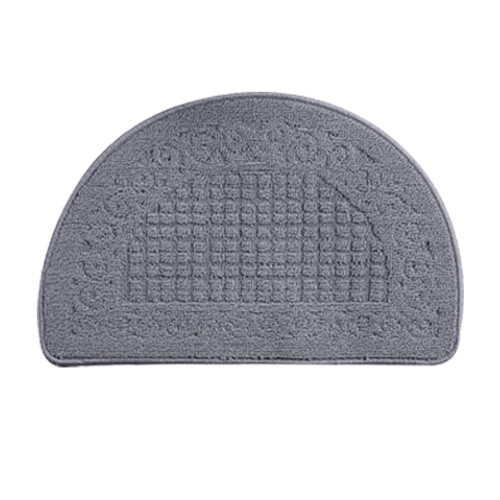 Halbkreis-Türmatte Grau 48x78cm Polyester Bodenmatte Staubfänger