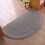 Halbkreis-Türmatte Grau 48x78cm Polyester Bodenmatte Staubfänger 3