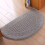 Halbkreis-Türmatte Grau 48x78cm Polyester Bodenmatte Staubfänger 4