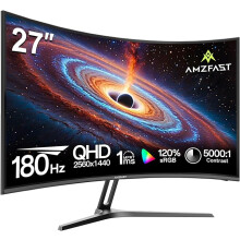 27 Inch Curved Gaming Monitor - 180Hz(DP), QHD Adaptive Sync, Eye Care