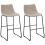 Beliani Set of 2 Bar Chairs FRANKS Beige 1