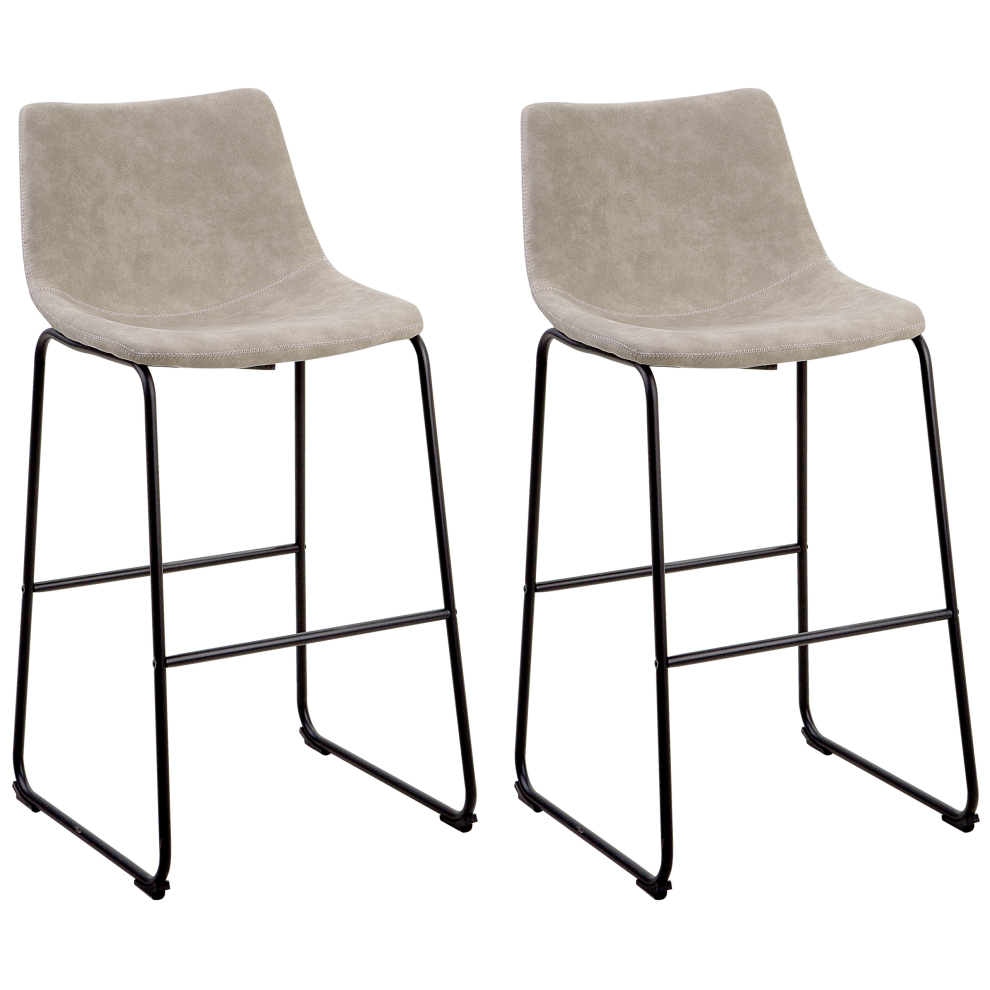 Set of 2 Bar Chairs FRANKS Beige