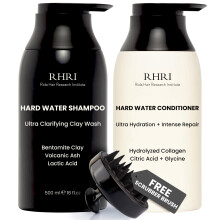 Hard Water Shampoo & Conditioner Set | Hydrating Hair Treatment for Shine & Manageability | Clarifying Wash with Bentonite Clay Volcanic Ash La