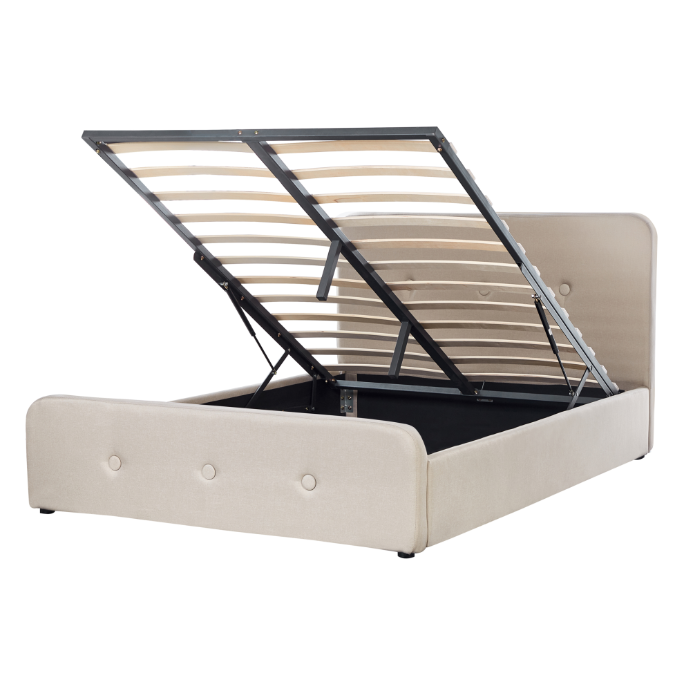Ottoman Bed Fabric RENNES 140 x 200 cm (EU Double) Beige