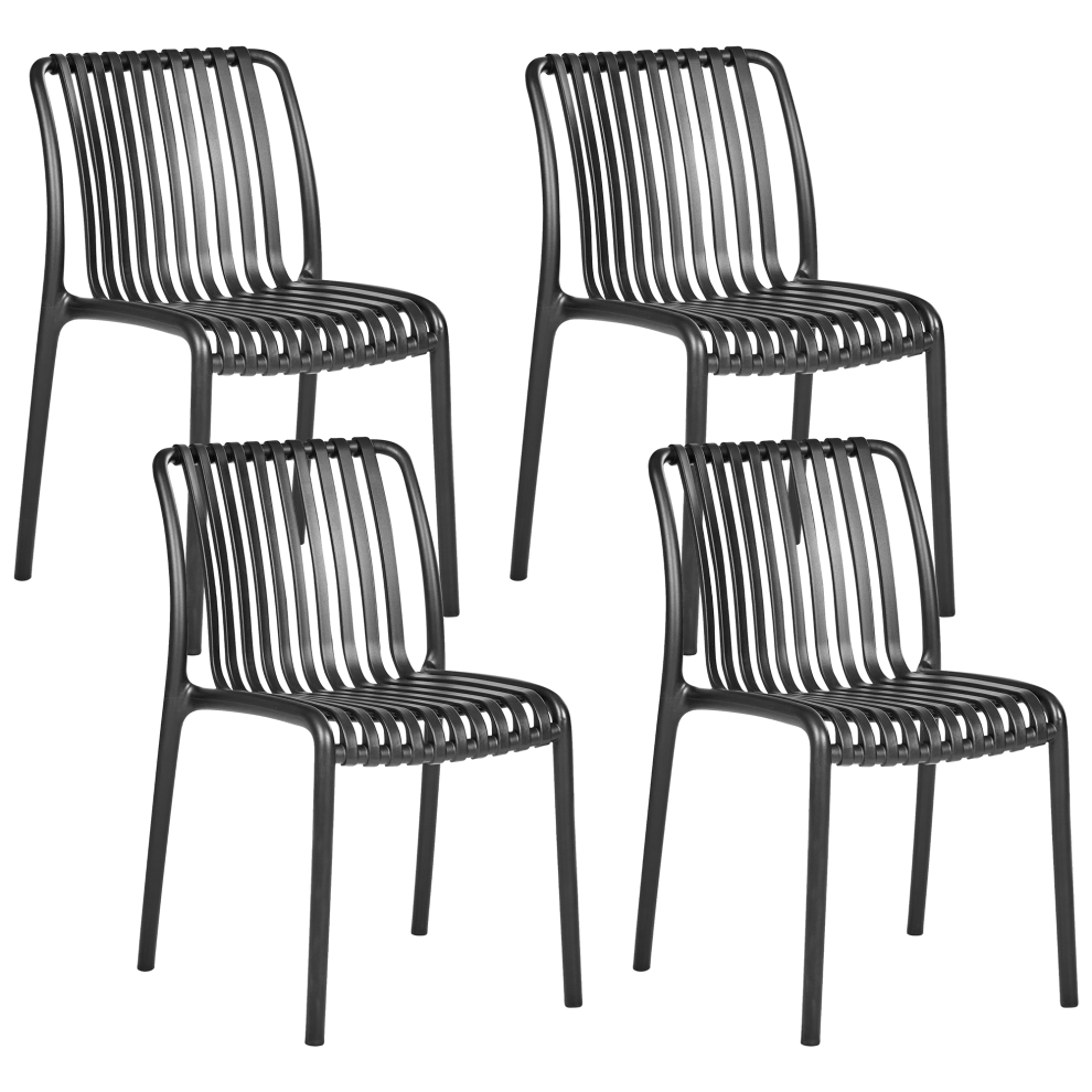 Set of 4 Garden Chairs ARICCIA Black