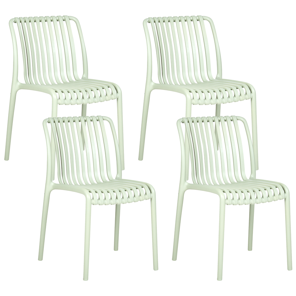 Set of 4 Garden Chairs ARICCIA Light Green