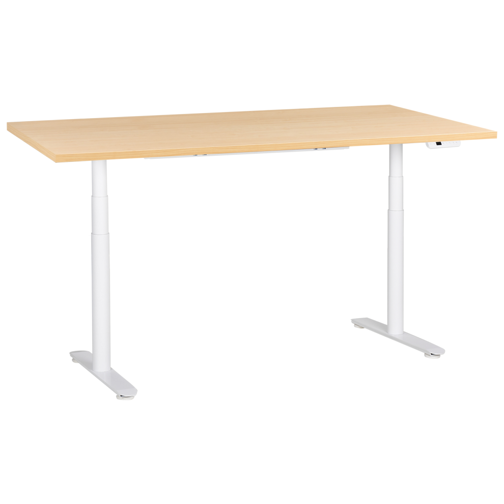Electric Adjustable Standing Desk DESTINAS Light Brown/ White 180 cm 72 cm