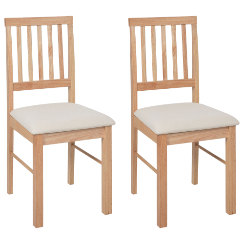 Beliani Set of 2 Dining Chairs ORONO Wood Light Brown