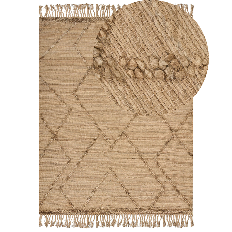 Rug HANDERE Beige 160 x 230 cm Jute