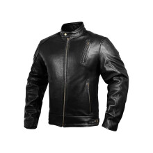 HWK Leder-Motorradjacke mit Rstung fr Herren, Cafe Racer, echte Lederjacke fr wetterbestndiges Enduro-Motocross-Motorradfahren, einfach anzupasse