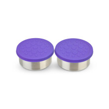 LunchBots 2.5 oz Leak-Proof Dip Jars Set – Food-Grade Stainless Steel with Silicone Lids, Spill-Proof in Bags & Bento Boxes (LB-DIPS-MD-PURPLE)