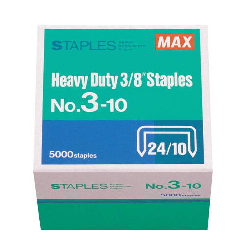 MAX Grampos 3/8 Polegadas para Grampeador HD-3DF (5.000 Grampos por Caixa)
