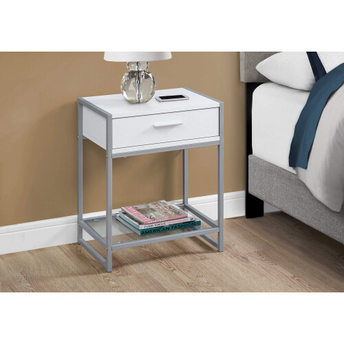 Monark specialiteter I Accent End Table Night Stand White 2