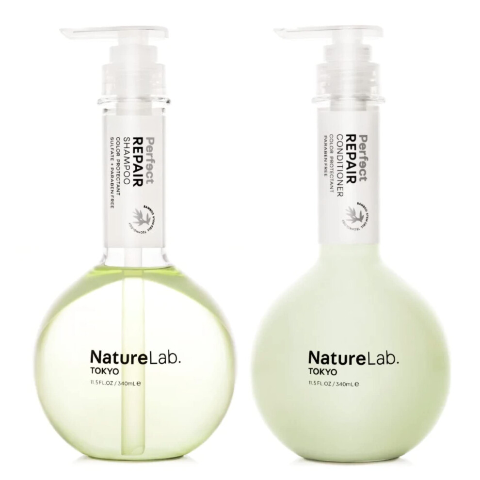 Naturelab. Tokyo Perfect Repair Shampoo & Conditioner Duo: Replenish And Restore Damaged Color Treated Hair And Strengthen New Hair I 11.5 Fl Oz Each