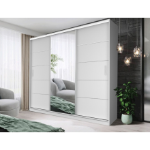 (250 cm, White) Oslo Sliding Door Wardrobe In 4 sizes and 4 Colors