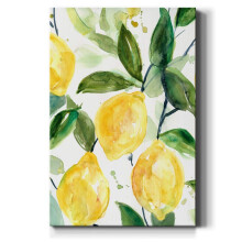 Renditiones galerie toile art mural imprimes suspendus pour la maison branches vertes de citron jaune citrus fruits peintures abstraites pour le
