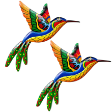 Oranje metalen wanddecoratie voor buiten - 3D metalen vogel wanddecoratie
