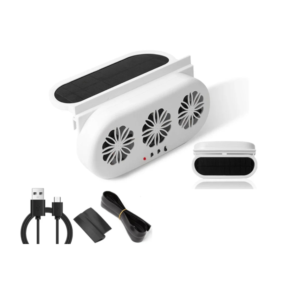 Solar Powered Car Exhaust Fan 3 Head Electric Car Cooling Fan B-image-OPC-PJYY7NB-NEW